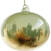 Glaskugel Zwiebelform grüngold 10cm