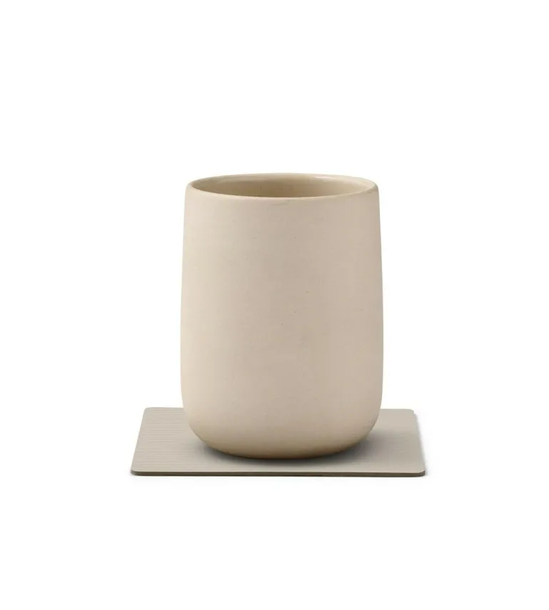 Glass Mat Square Corduroy Oyster White