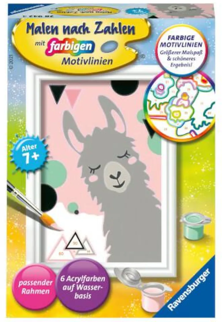 Glückliches Lama - Malen nach Zahlen