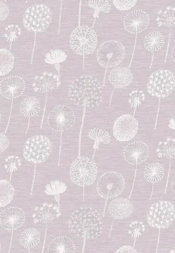 Gläsertuch "Pusteblume" mauve Halbleinen 45x73cm
