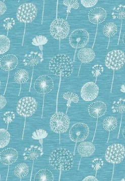 Gläsertuch "Pusteblume" türkis Halbleinen 45x73cm