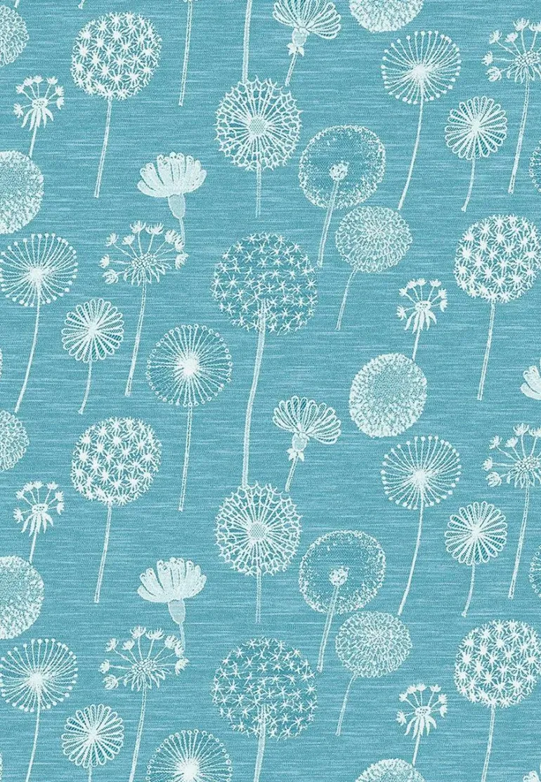 Gläsertuch "Pusteblume" türkis Halbleinen 45x73cm
