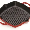 Grillpfanne mit zwei Griffen 30 cm Kirschrot