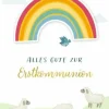 Grußkarte - Alles Gute zur Erstkommunion (m.Regenb