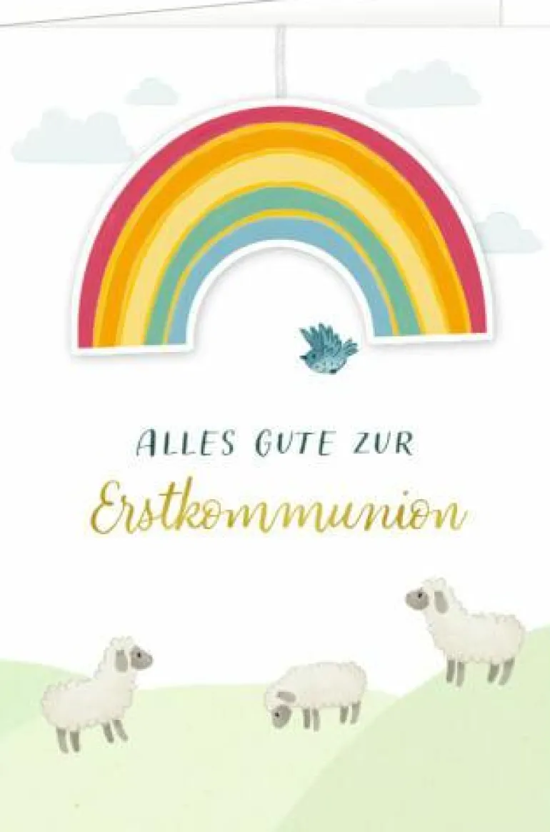 Grußkarte - Alles Gute zur Erstkommunion (m.Regenb