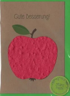 Grußkarte Gute Besserung Apfel