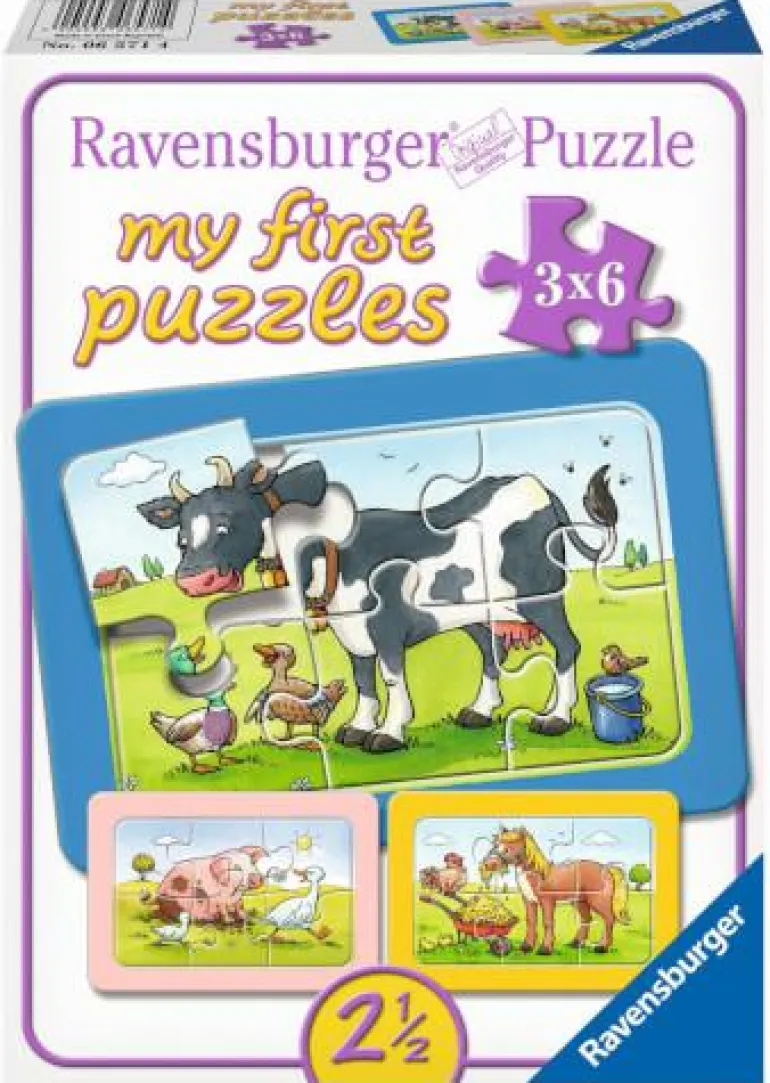 Gute Tierfreunde - Puzzle 3x6 Teile