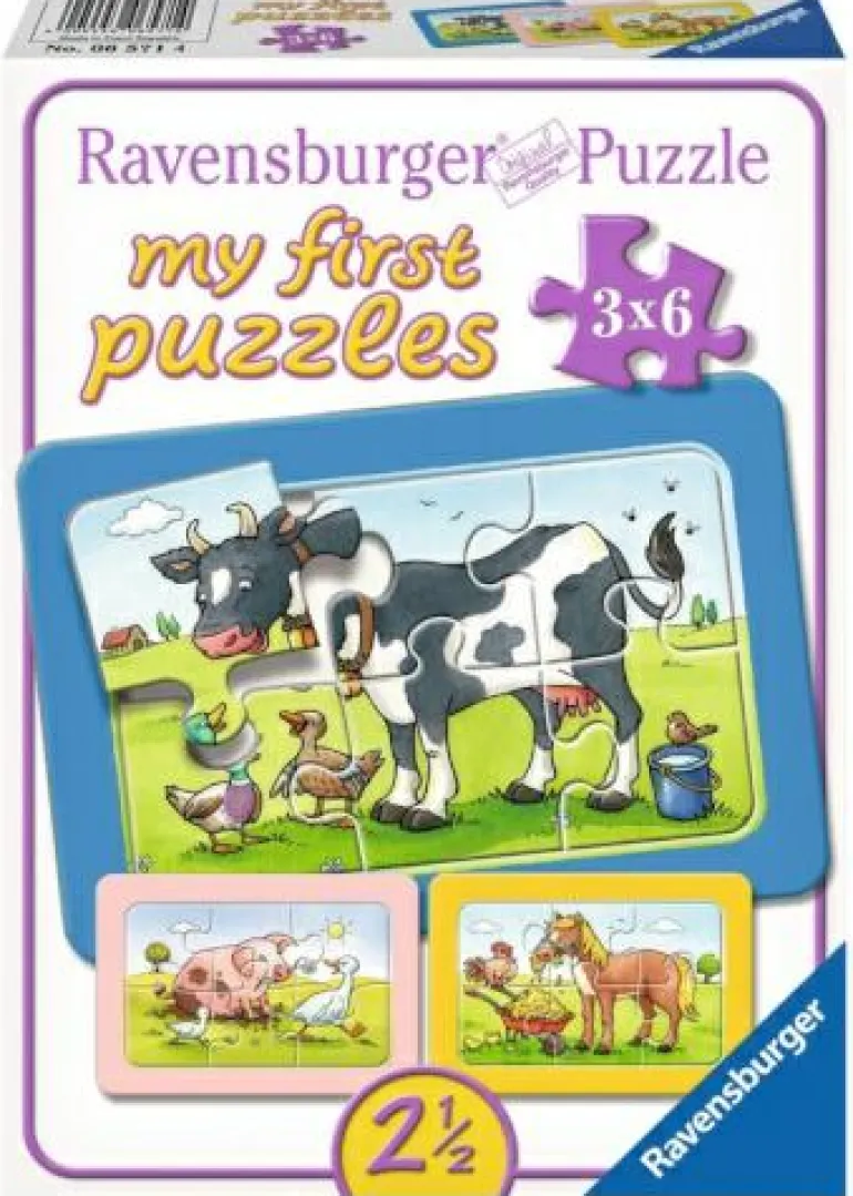 Gute Tierfreunde - Puzzle 3x6 Teile