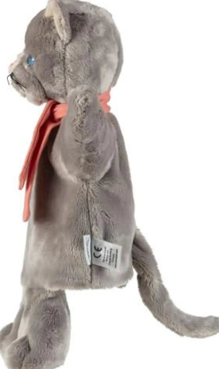 Handpuppe Katze sand