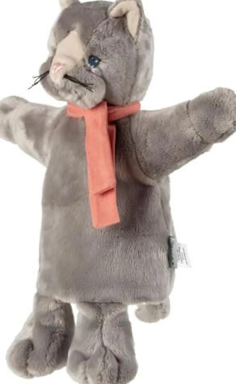 Handpuppe Katze sand