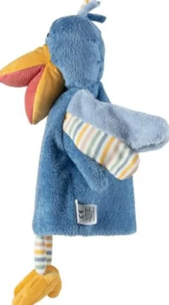 Handpuppe Vogel jeans