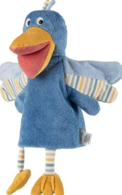 Handpuppe Vogel jeans