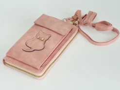 Handytasche mit Börse Katze altrosa