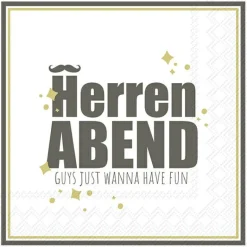 HERRENABEND gold grey Cocktail-Servietten C 990594