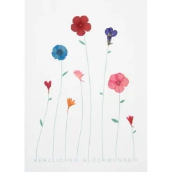 Herzblütenkarte „Herzlichen Glückwunsch"