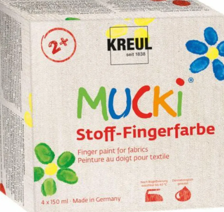 Hobby Line Mucki Fingerfarbe Textil 4er Set