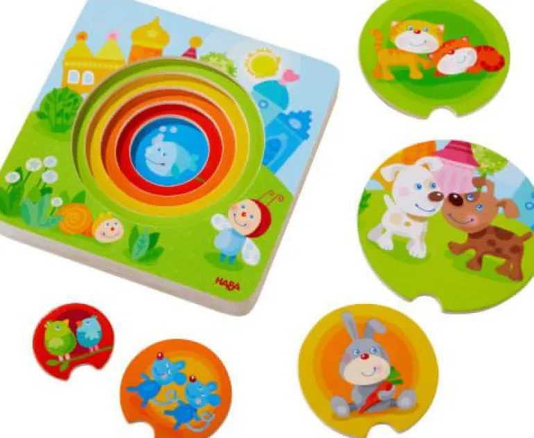 Holzpuzzle Kunterbunte Tierkinder