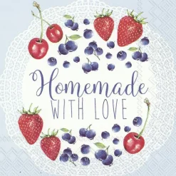 HOMEMADE WITH LOVE light blue Lunch-Servietten L 8