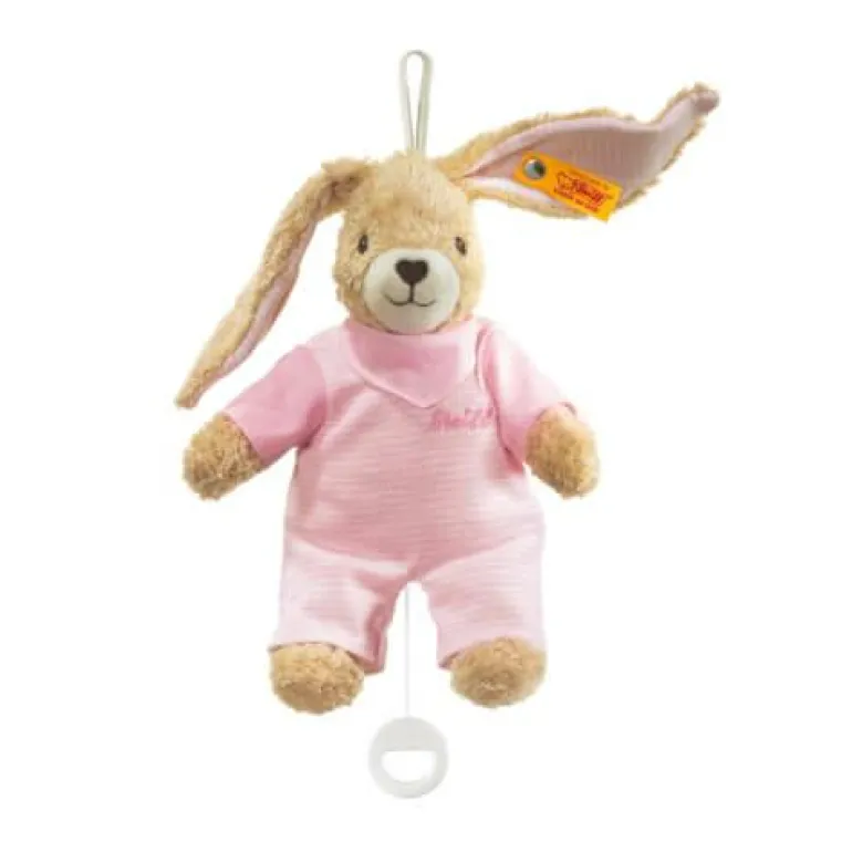 Hoppel Hase Spieluhr 20cm rosa