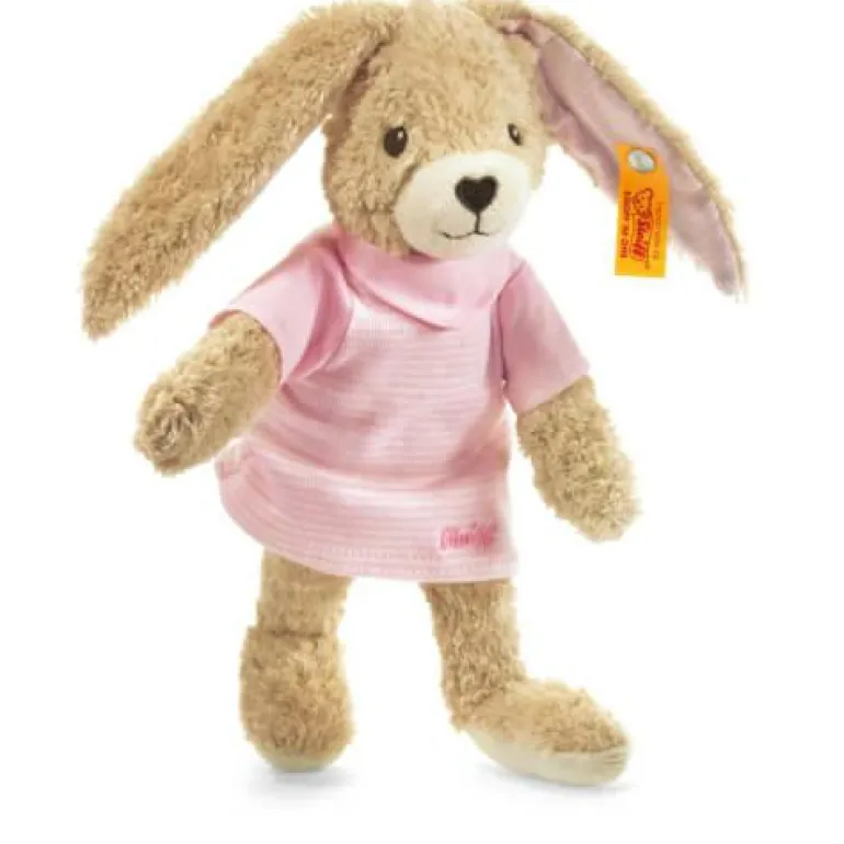 Hoppel Hase Stofftier 20cm rosa