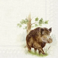 HUNTED WILD BOAR Cream Lunch-Servietten L1012160
