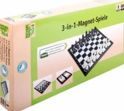 3-in-1 Dame, Schach und Backgammon Magnetspiel