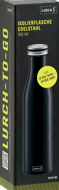 Isolier-Flasche Edelstahl 0,75l Mattschwarz