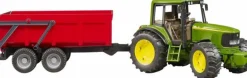 John Deere mit Wannenkippanhänger