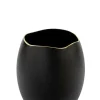 Kalea/Übertopf/Vase Keramik schwarz m. Goldrand H1