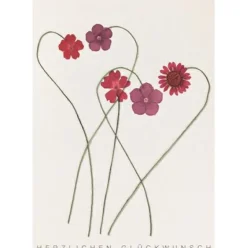 Karte Blumen „Herzlichen Glückwunsch"
