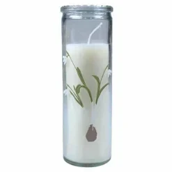 Kerze im Glas "Maiglöckchen", weiß