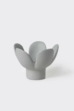 Kerzenhalter Blume Grau 8x8x5,5cm