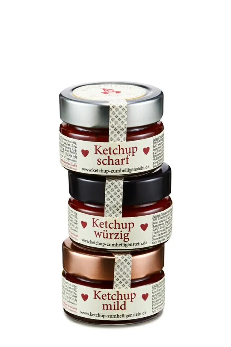 Ketchup (scharf+würzig+mild) Sortenmix 3x75g