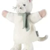 Kinder Handpuppe Katze cremeweiß