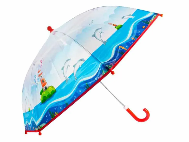 Kinderschirm transparent Delphin