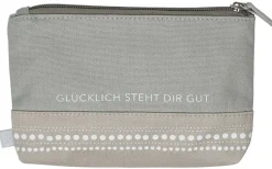Kleine Kosmetiktasche „Glücklich steht"