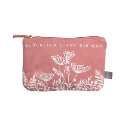Kleine Kosmetiktasche „Glücklich", 17,5x12cm