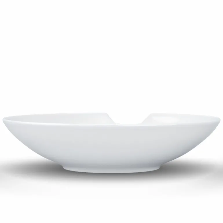 2 Kleine tiefe Teller mit Biss, 18cm, weiß