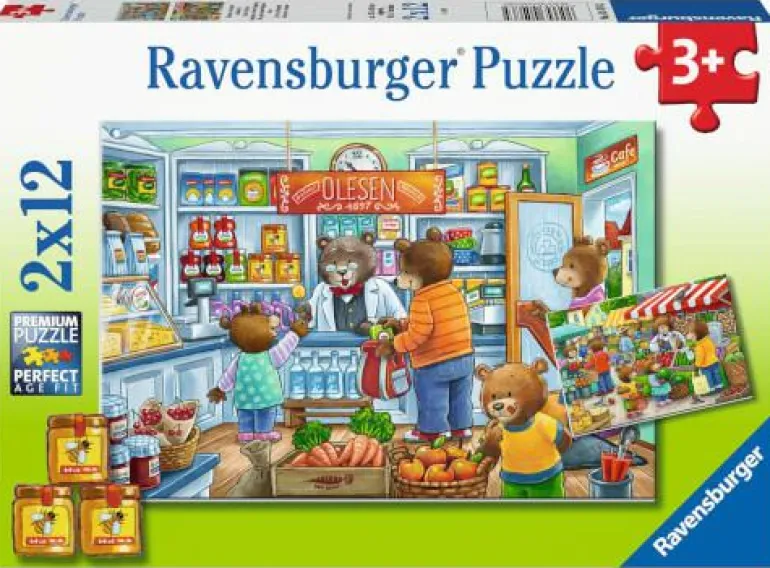 Komm wir gehen einkaufen - Puzzle 2x12 Teile
