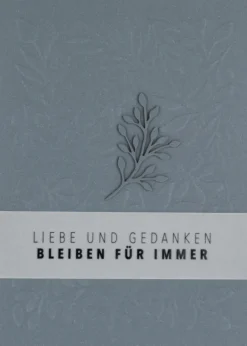 Kondolenzkarte „Liebe und Gedanken", Blattornament
