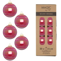 Kugel, 6cm, Glas, 20Stk./Box, Dazzling Flamingo