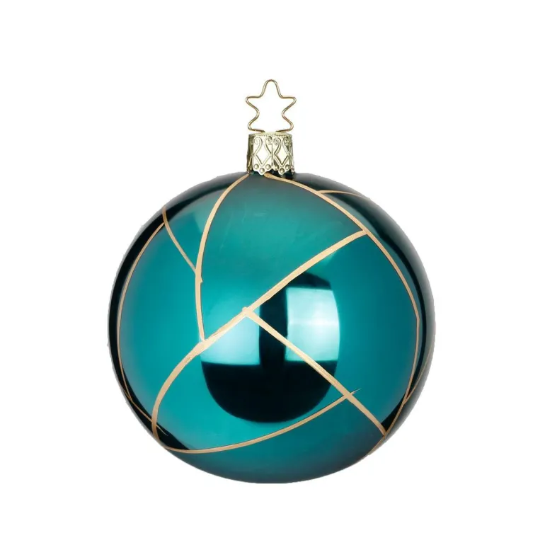 Kugel, 8cm Tiffany, blaugrün glanz