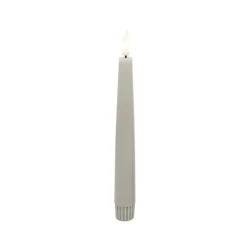 LED 2er Dinnerkerze Basic Echtwachs sand smooth 2,