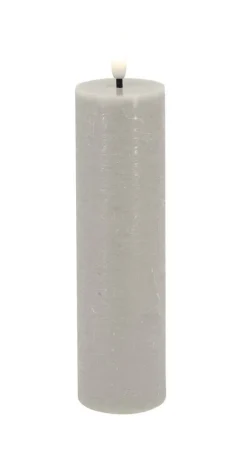LED Stumpenkerze Slim Basic Echtwachs sand rustic