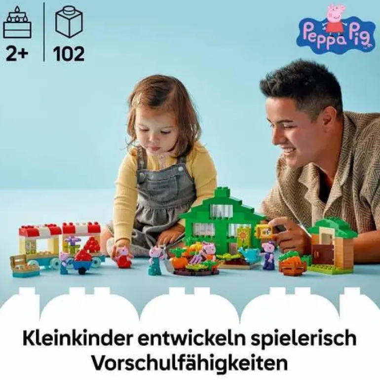 LEGO® DUPLO® Peppa Pig Opas Garten und Gewächshaus