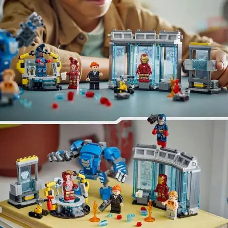 LEGO® Marvel™ Iron Mans Labor: Halle der Rüstungen