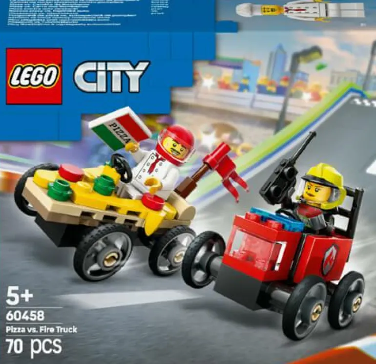 LEGO® City Pizzalieferwagen vs. Löschauto 60458