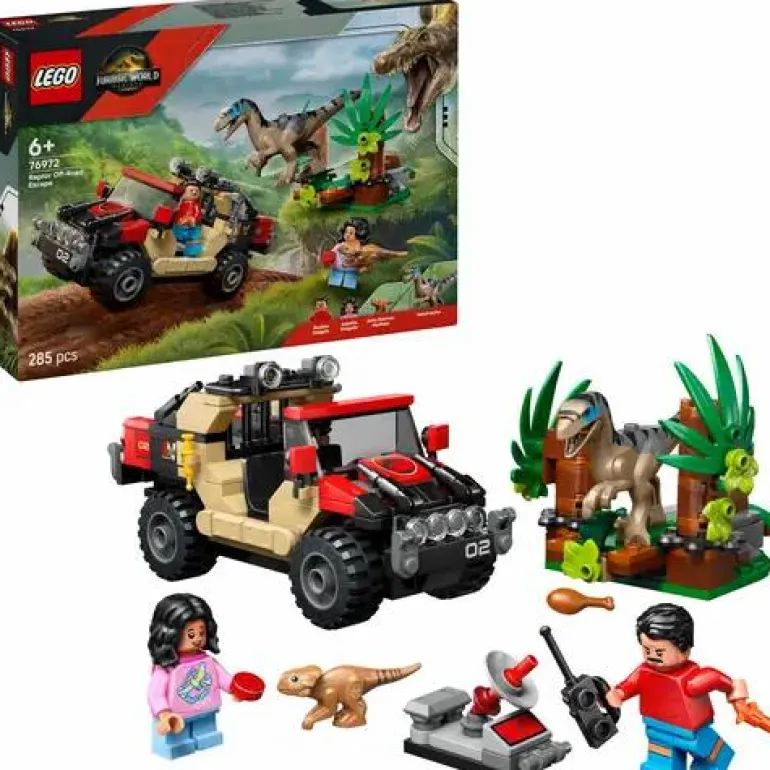 LEGO® Jurassic World™ Raptor Verfolgungsjagd mit d