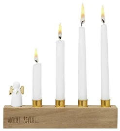 Leuchter Adventsengel gold „Advent Advent"