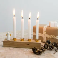 Leuchter Adventsengel gold „Advent Advent